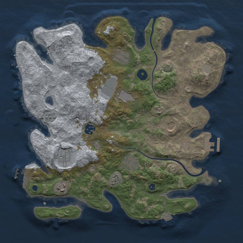 Rust Map: Procedural Map, Size: 3500, Seed: 1788820464, 14 Monuments