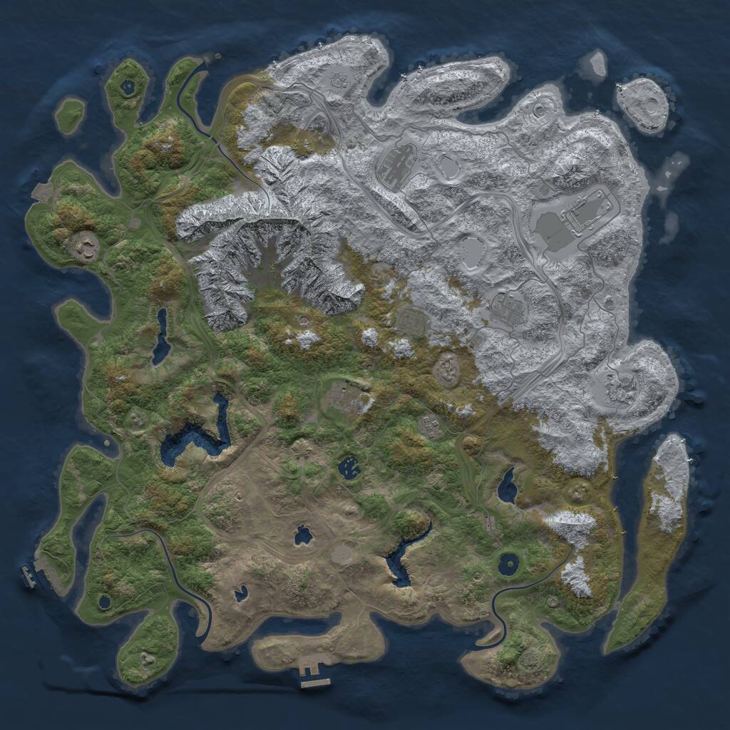 Rust Map: Procedural Map, Size: 5000, Seed: 72875, 15 Monuments