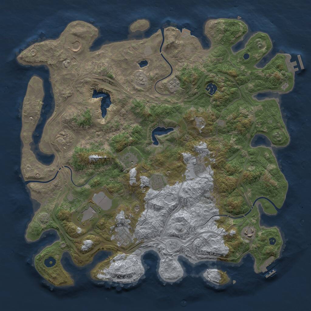 Rust Map: Procedural Map, Size: 4250, Seed: 141275893, 16 Monuments