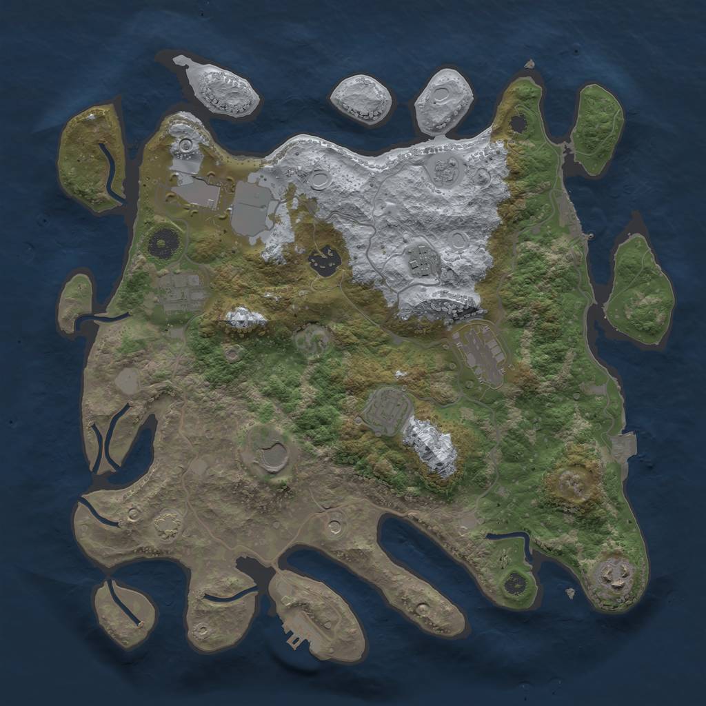 Rust Map: Procedural Map, Size: 3500, Seed: 620277165, 16 Monuments