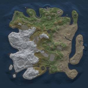 Thumbnail Rust Map: Procedural Map, Size: 3500, Seed: 39611630, 17 Monuments