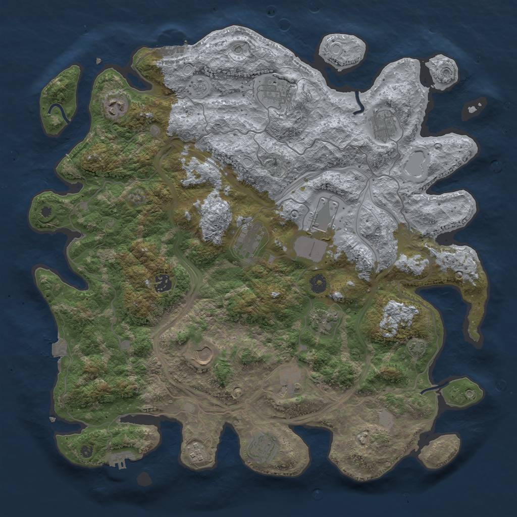 Rust Map: Procedural Map, Size: 4250, Seed: 198351180, 19 Monuments
