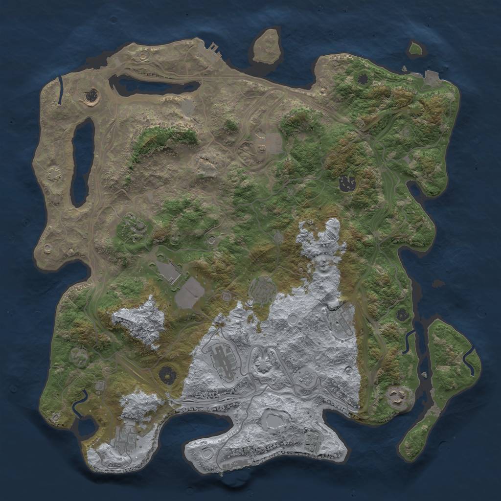 Rust Map: Procedural Map, Size: 4250, Seed: 1245344381, 19 Monuments