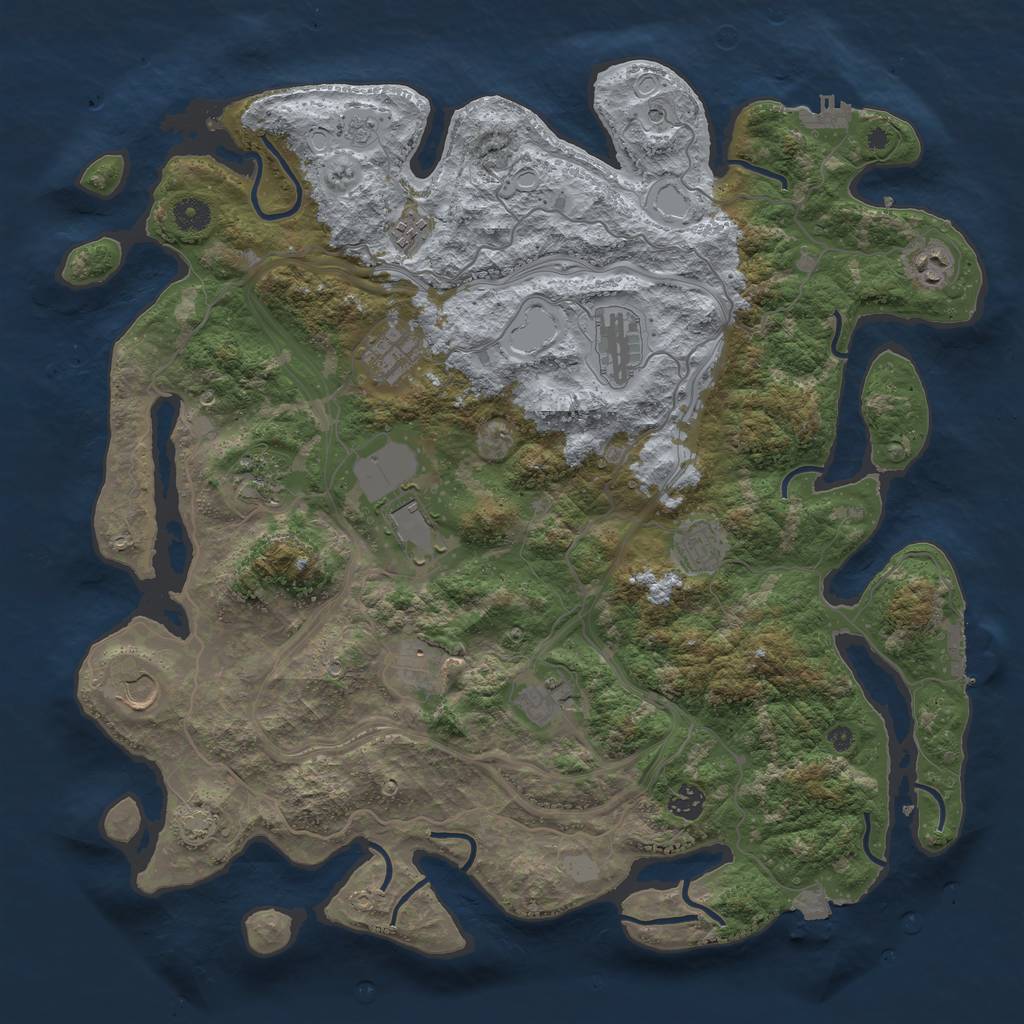 Rust Map: Procedural Map, Size: 4311, Seed: 14305, 19 Monuments