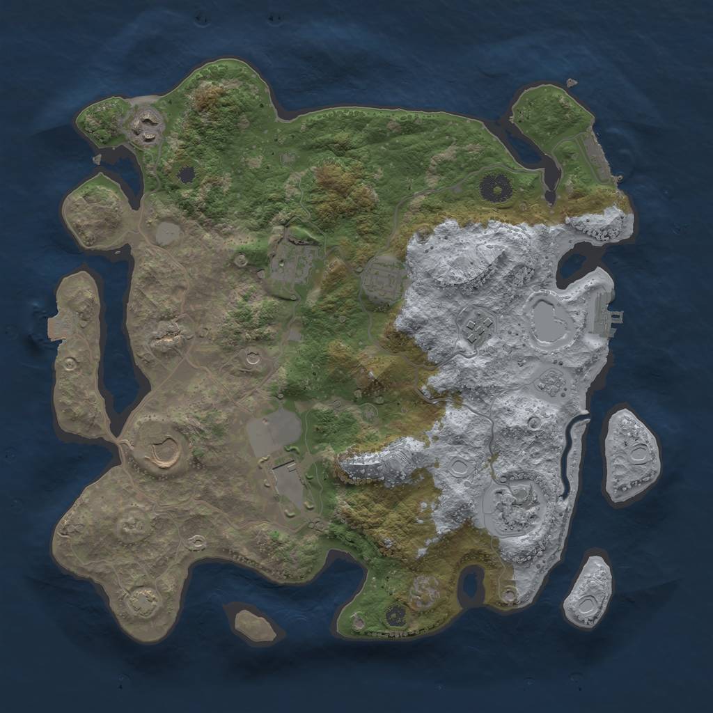 Rust Map: Procedural Map, Size: 3500, Seed: 714111071, 15 Monuments