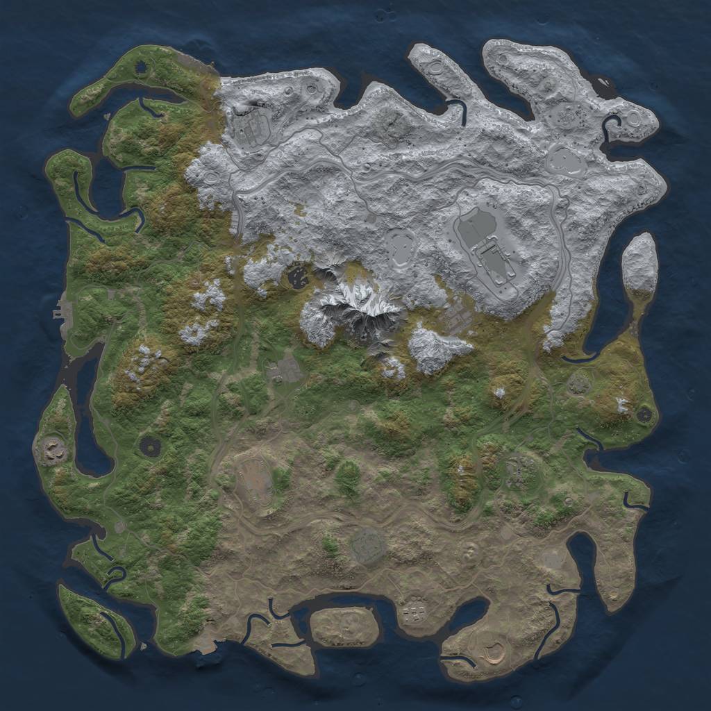 Rust Map: Procedural Map, Size: 5000, Seed: 221073069, 19 Monuments