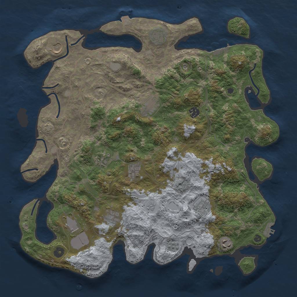 Rust Map: Procedural Map, Size: 4250, Seed: 1773460455, 19 Monuments