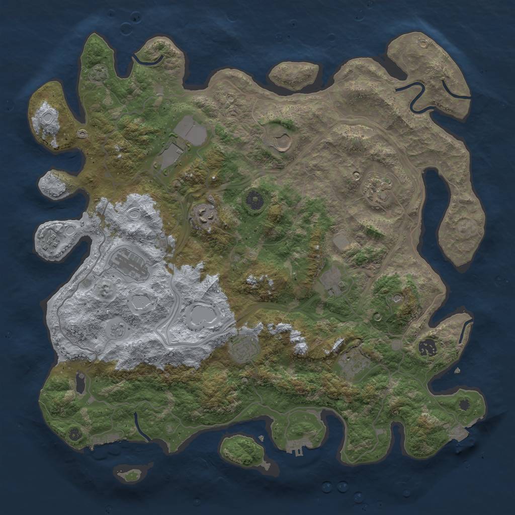 Rust Map: Procedural Map, Size: 4250, Seed: 788767109, 18 Monuments