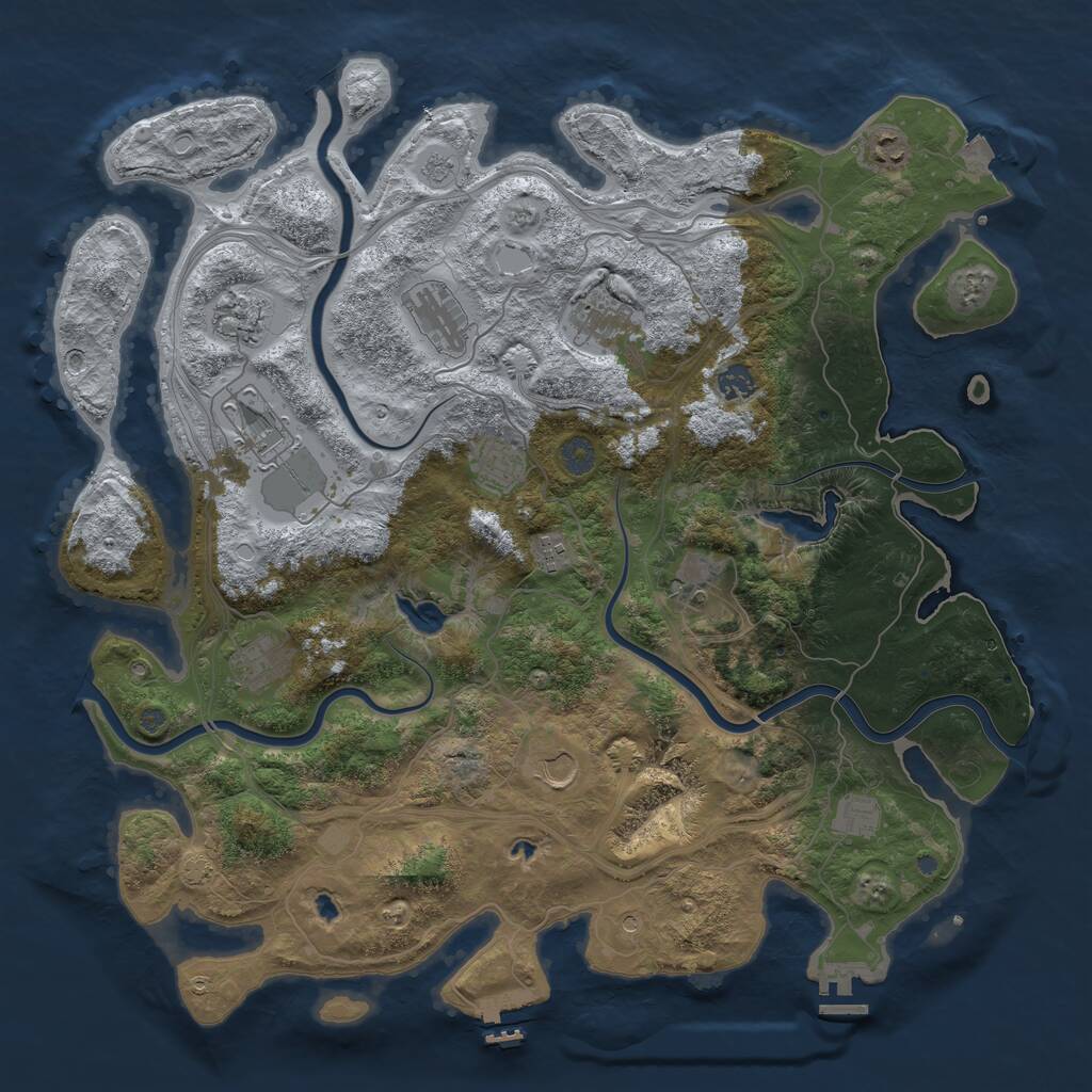 Rust Map: Procedural Map, Size: 4500, Seed: 17190114, 19 Monuments