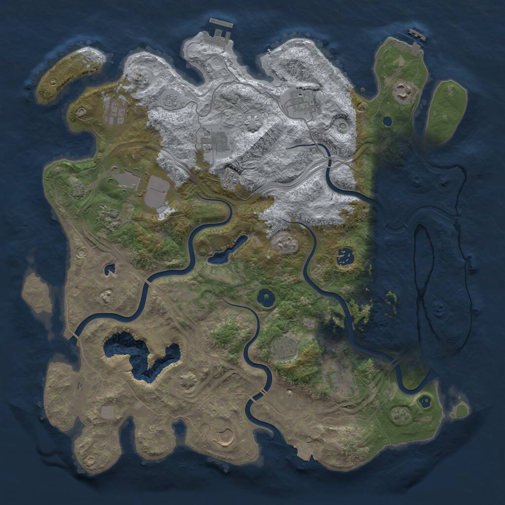 Rust Map: Procedural Map, Size: 4250, Seed: 1575691253, 17 Monuments