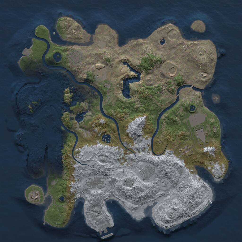 Rust Map: Procedural Map, Size: 4000, Seed: 743364439, 16 Monuments