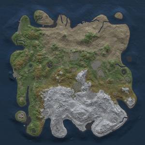 Thumbnail Rust Map: Procedural Map, Size: 4000, Seed: 743364439, 16 Monuments