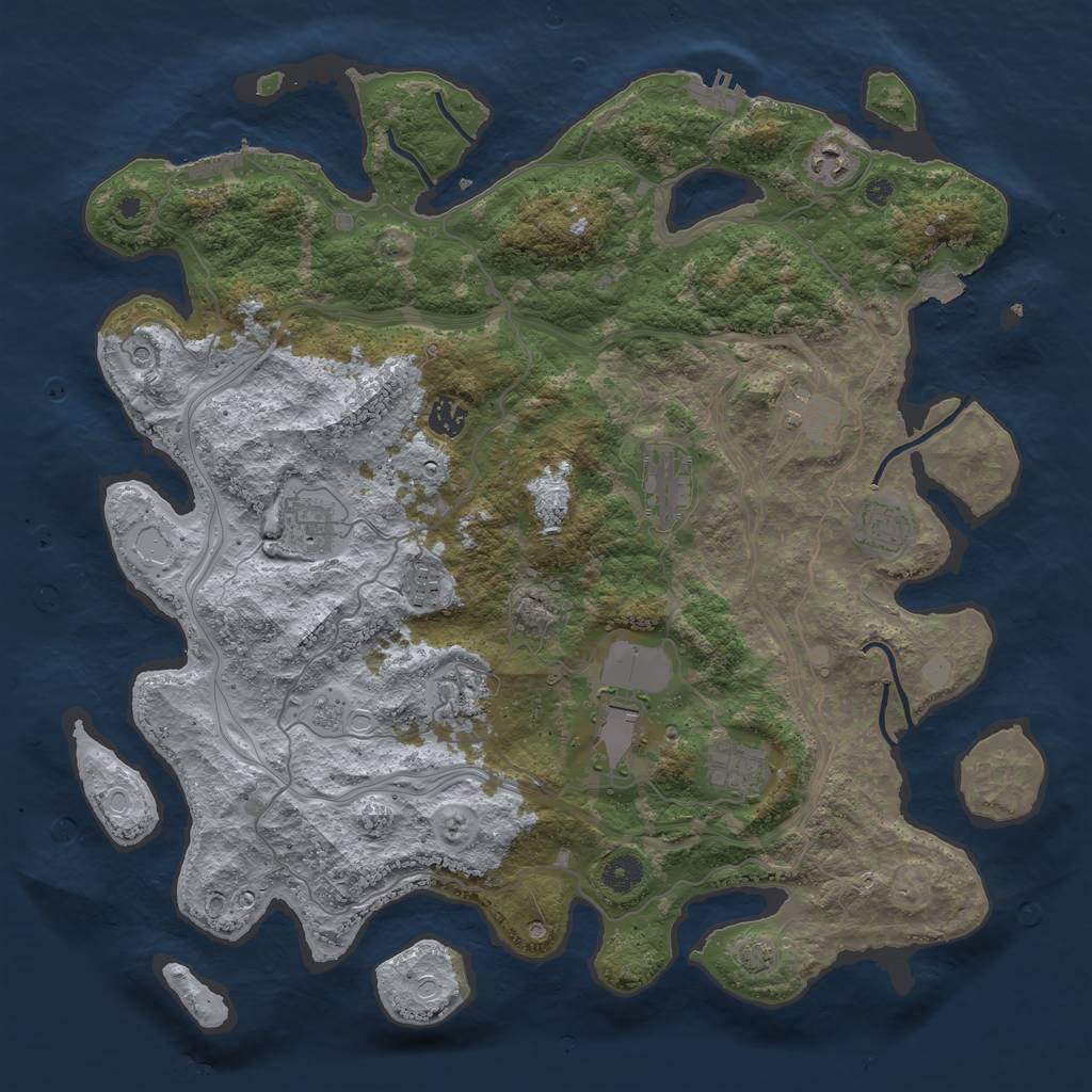 Rust Map: Procedural Map, Size: 4250, Seed: 4558775, 18 Monuments