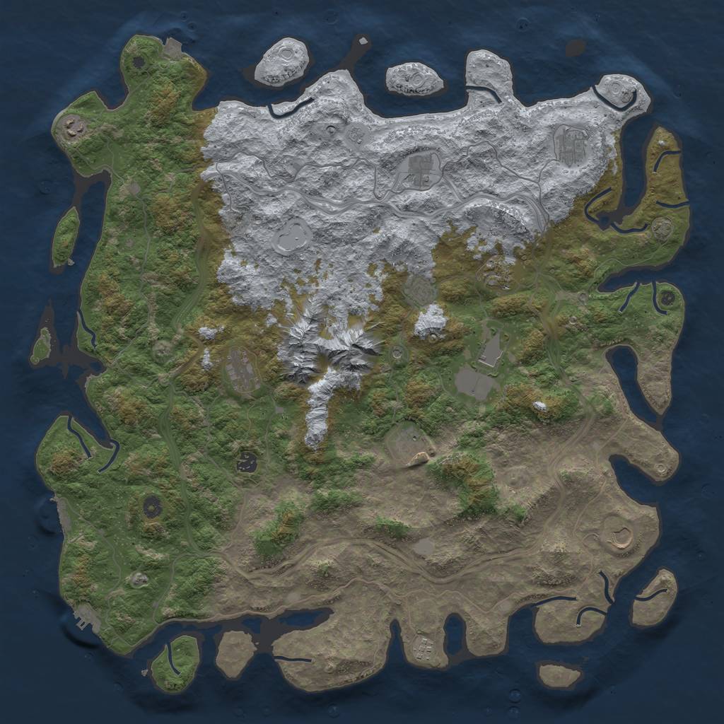 Rust Map: Procedural Map, Size: 5200, Seed: 2147481252, 19 Monuments