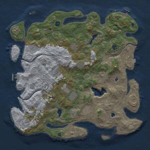 Thumbnail Rust Map: Procedural Map, Size: 4500, Seed: 1907967438, 17 Monuments