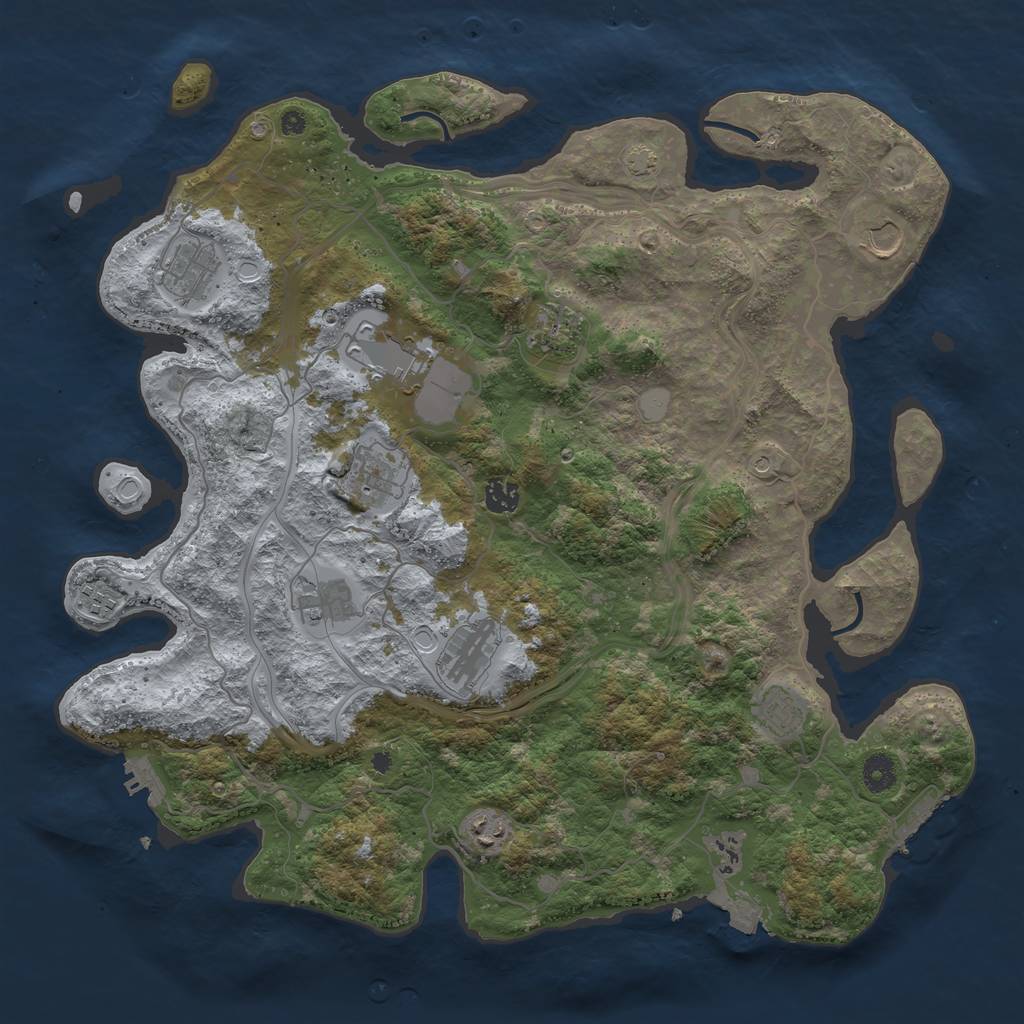 Rust Map: Procedural Map, Size: 4250, Seed: 2103337197, 18 Monuments