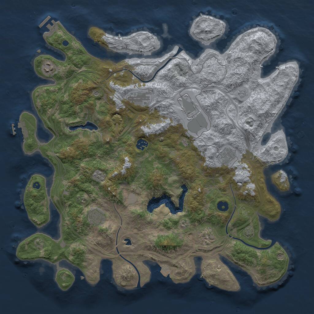 Rust Map: Procedural Map, Size: 4250, Seed: 2012329782, 14 Monuments