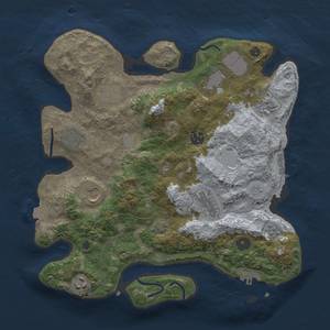 Thumbnail Rust Map: Procedural Map, Size: 3500, Seed: 1672174066, 17 Monuments