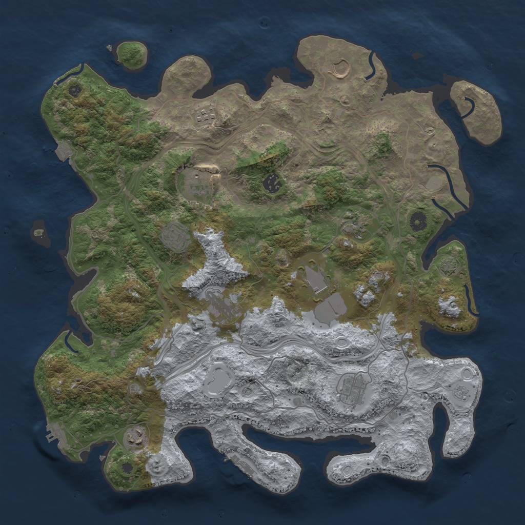 Rust Map: Procedural Map, Size: 4250, Seed: 1483046475, 18 Monuments