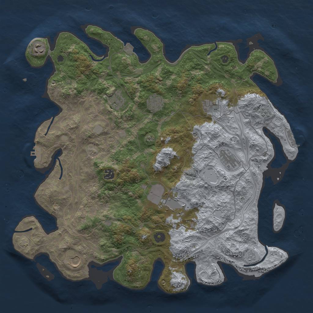 Rust Map: Procedural Map, Size: 4250, Seed: 219584182, 17 Monuments