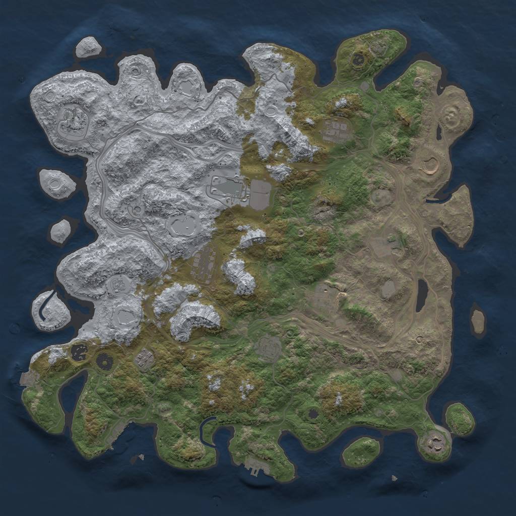 Rust Map: Procedural Map, Size: 4500, Seed: 172775106, 19 Monuments