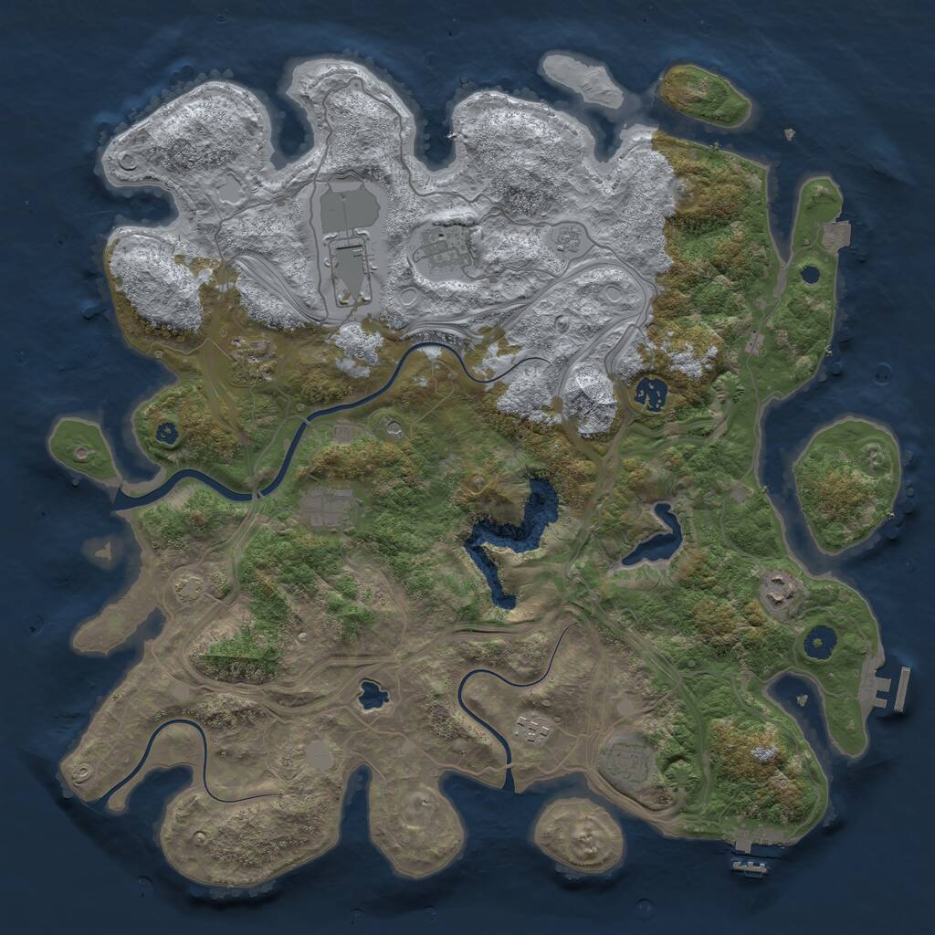 Rust Map: Procedural Map, Size: 4250, Seed: 998045, 14 Monuments