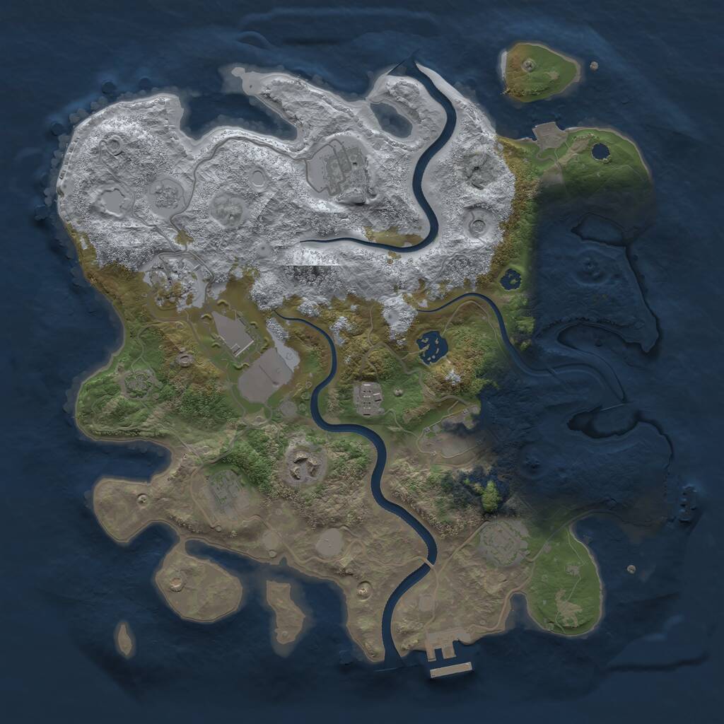 Rust Map: Procedural Map, Size: 3500, Seed: 192916117, 15 Monuments
