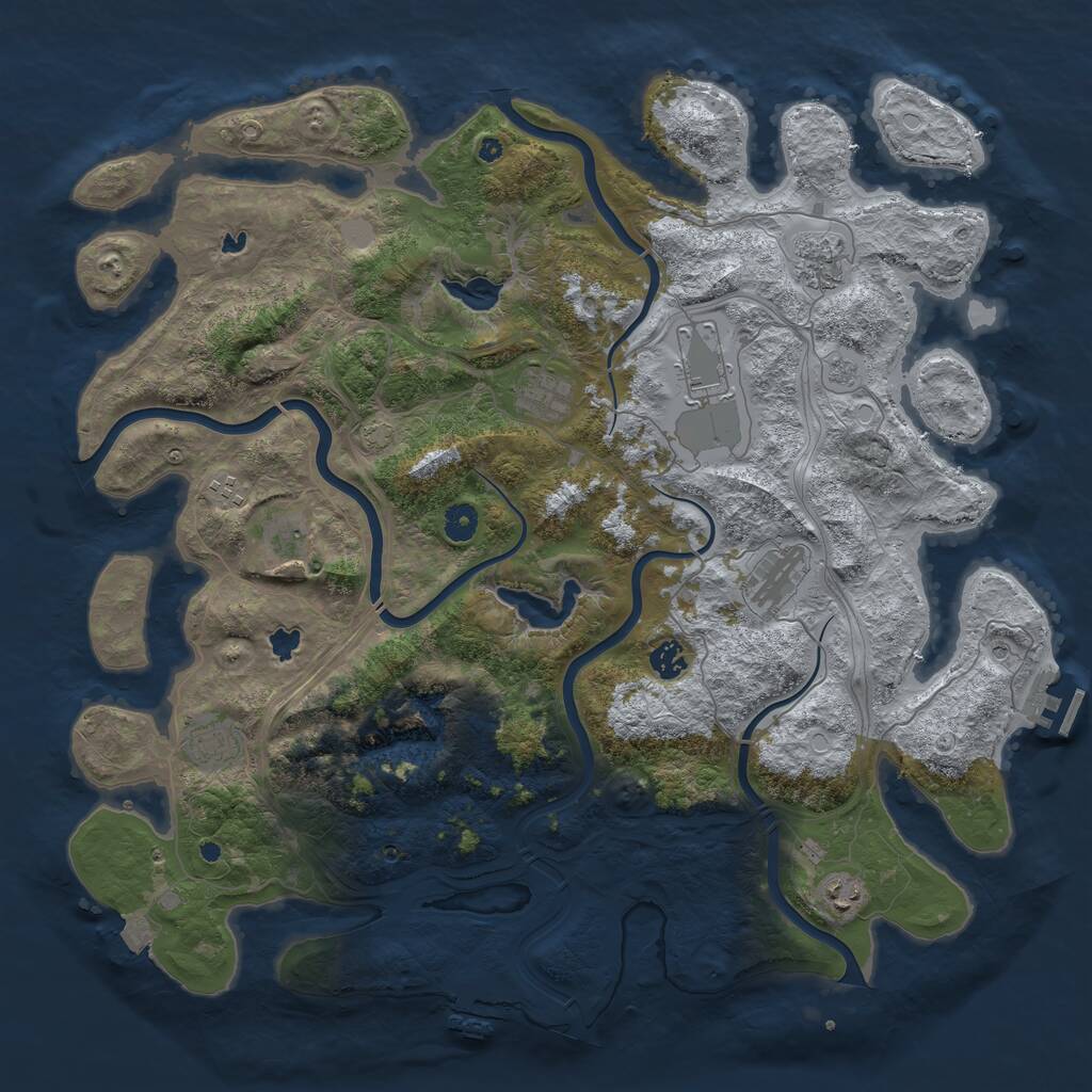 Rust Map: Procedural Map, Size: 4500, Seed: 915270508, 15 Monuments