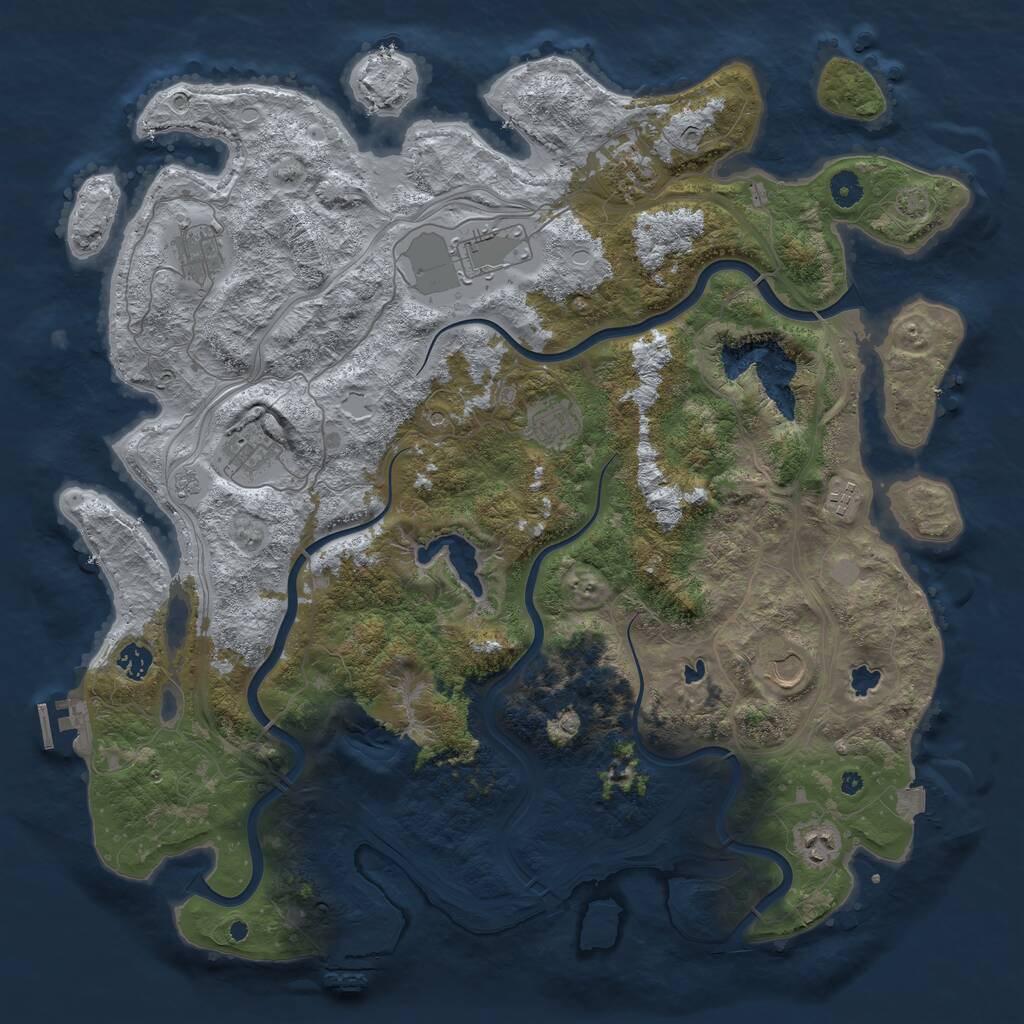Rust Map: Procedural Map, Size: 4500, Seed: 1477631934, 15 Monuments