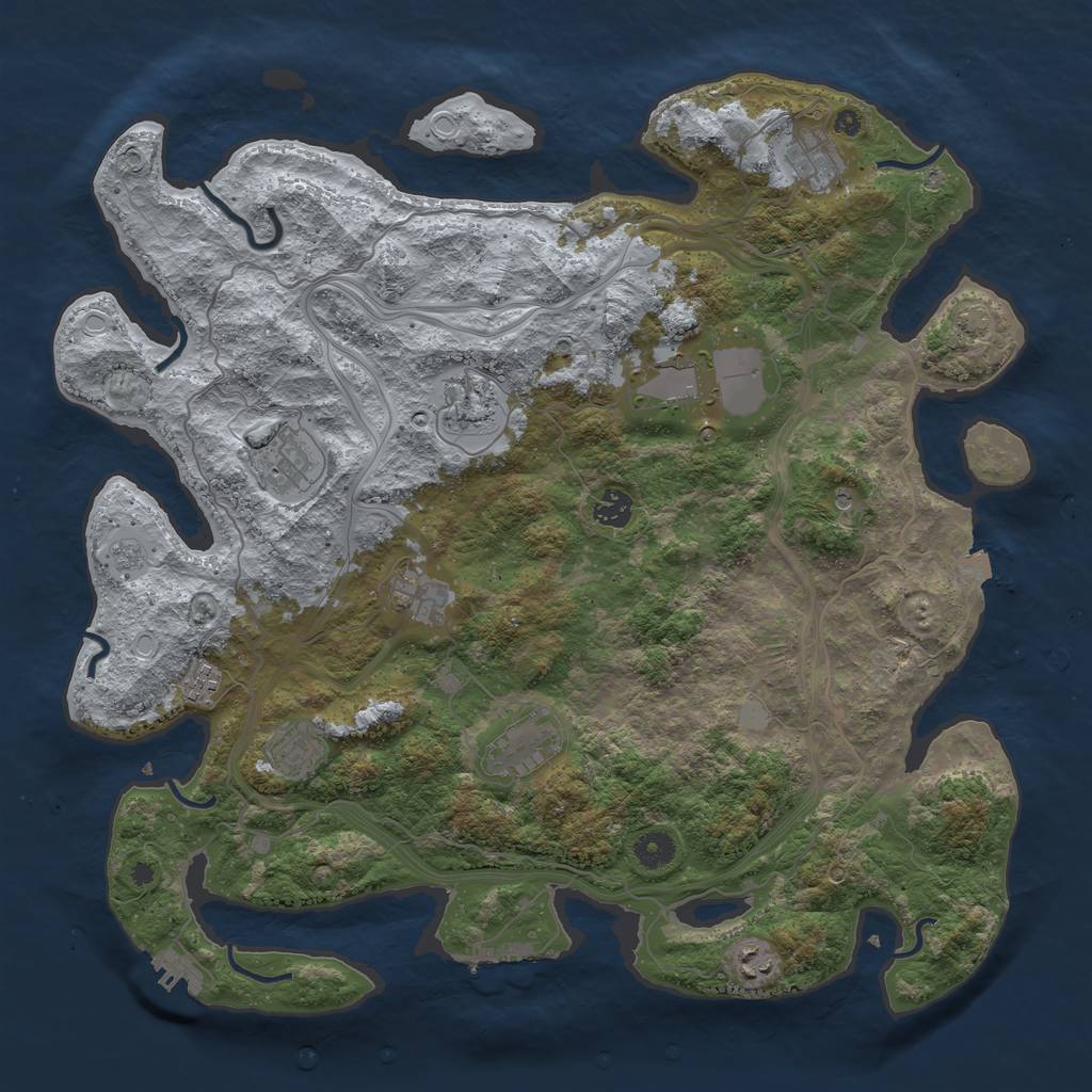 Rust Map: Procedural Map, Size: 4250, Seed: 959194660, 18 Monuments