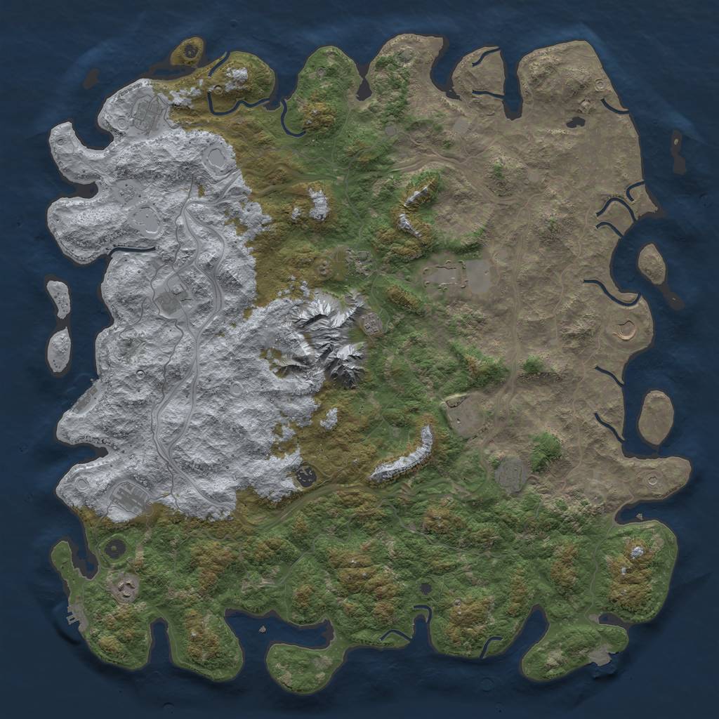 Rust Map: Procedural Map, Size: 5500, Seed: 6248865, 19 Monuments