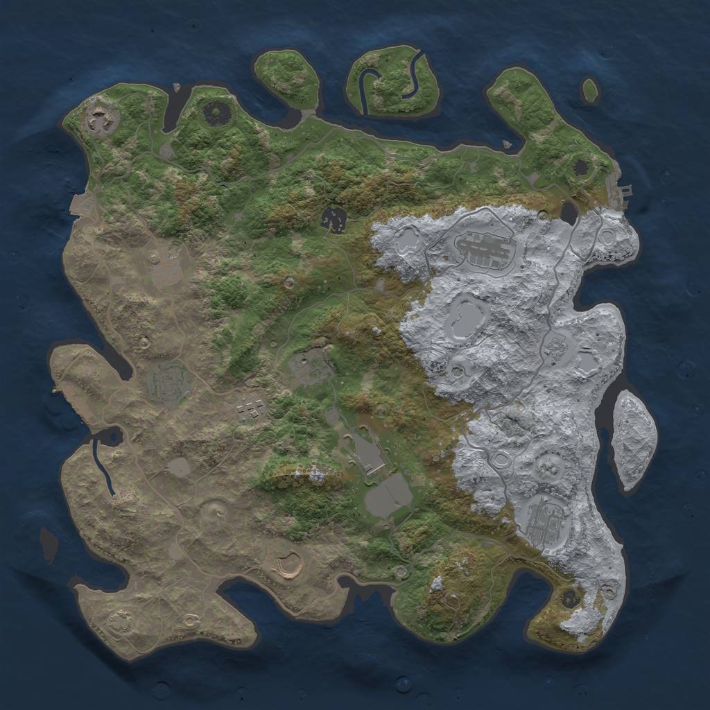 Rust Map: Procedural Map, Size: 4000, Seed: 234567, 18 Monuments