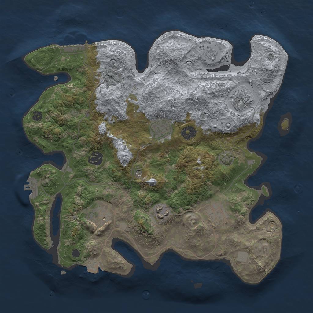 Rust Map: Procedural Map, Size: 3250, Seed: 4632, 14 Monuments