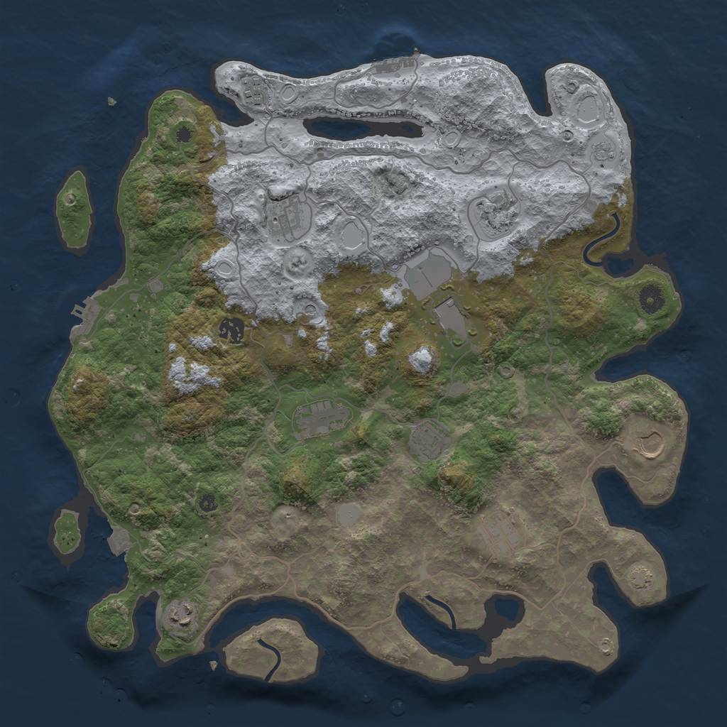 Rust Map: Procedural Map, Size: 4095, Seed: 2031, 18 Monuments