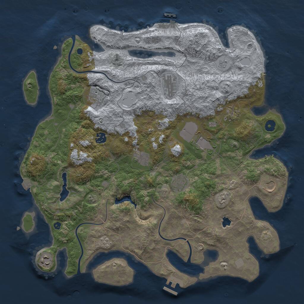 Rust Map: Procedural Map, Size: 4095, Seed: 2031, 16 Monuments
