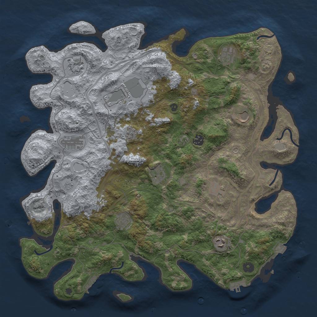 Rust Map: Procedural Map, Size: 4250, Seed: 2006041194, 19 Monuments