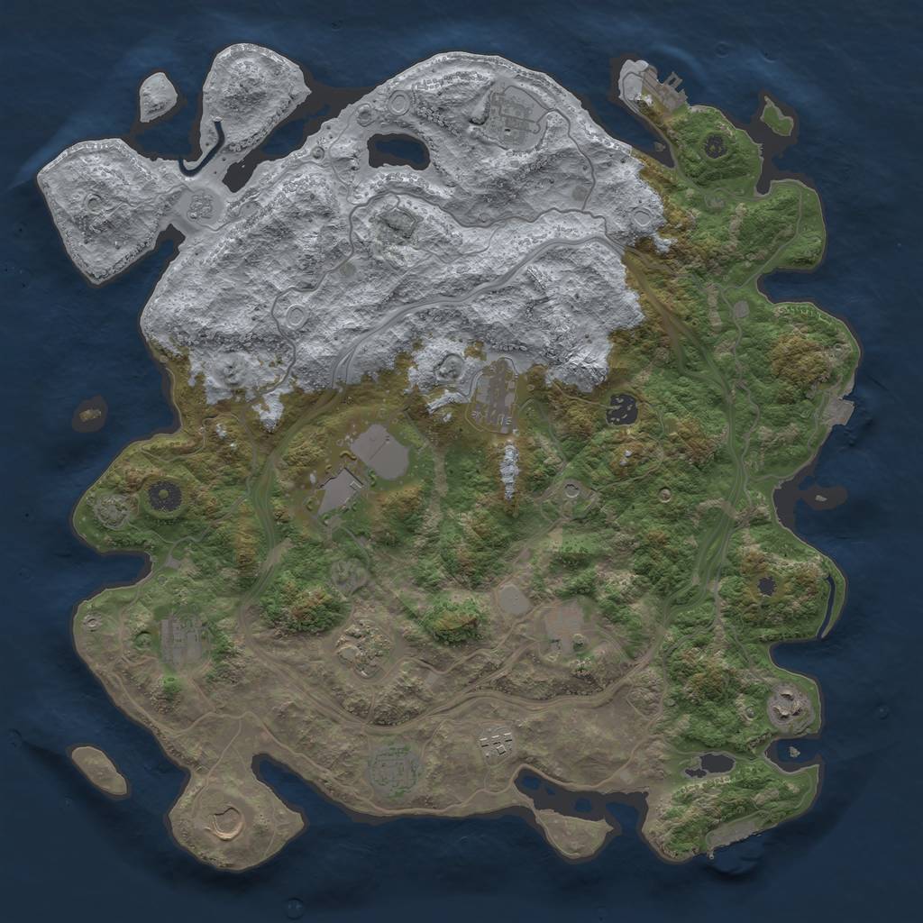 Rust Map: Procedural Map, Size: 4250, Seed: 807218479, 19 Monuments