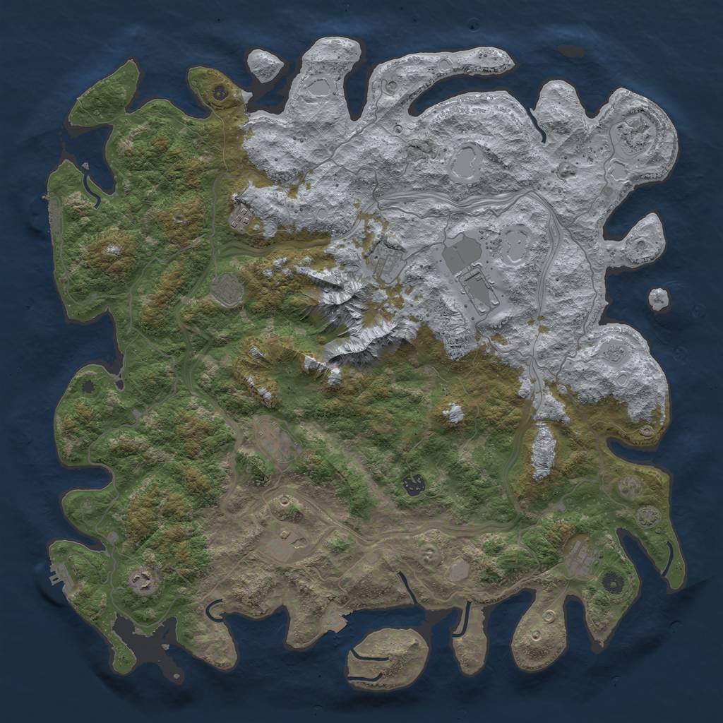 Rust Map: Procedural Map, Size: 5000, Seed: 1729350276, 18 Monuments