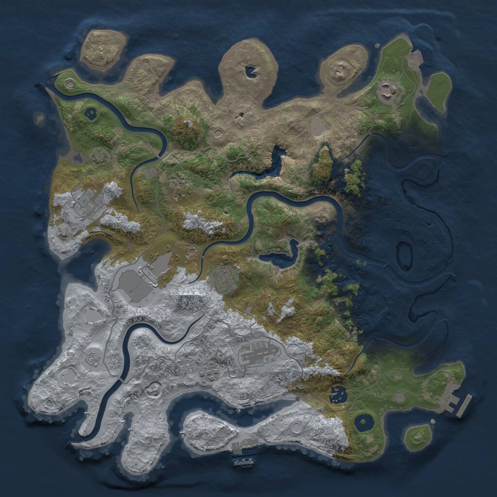 Rust Map: Procedural Map, Size: 4000, Seed: 2025994788, 14 Monuments