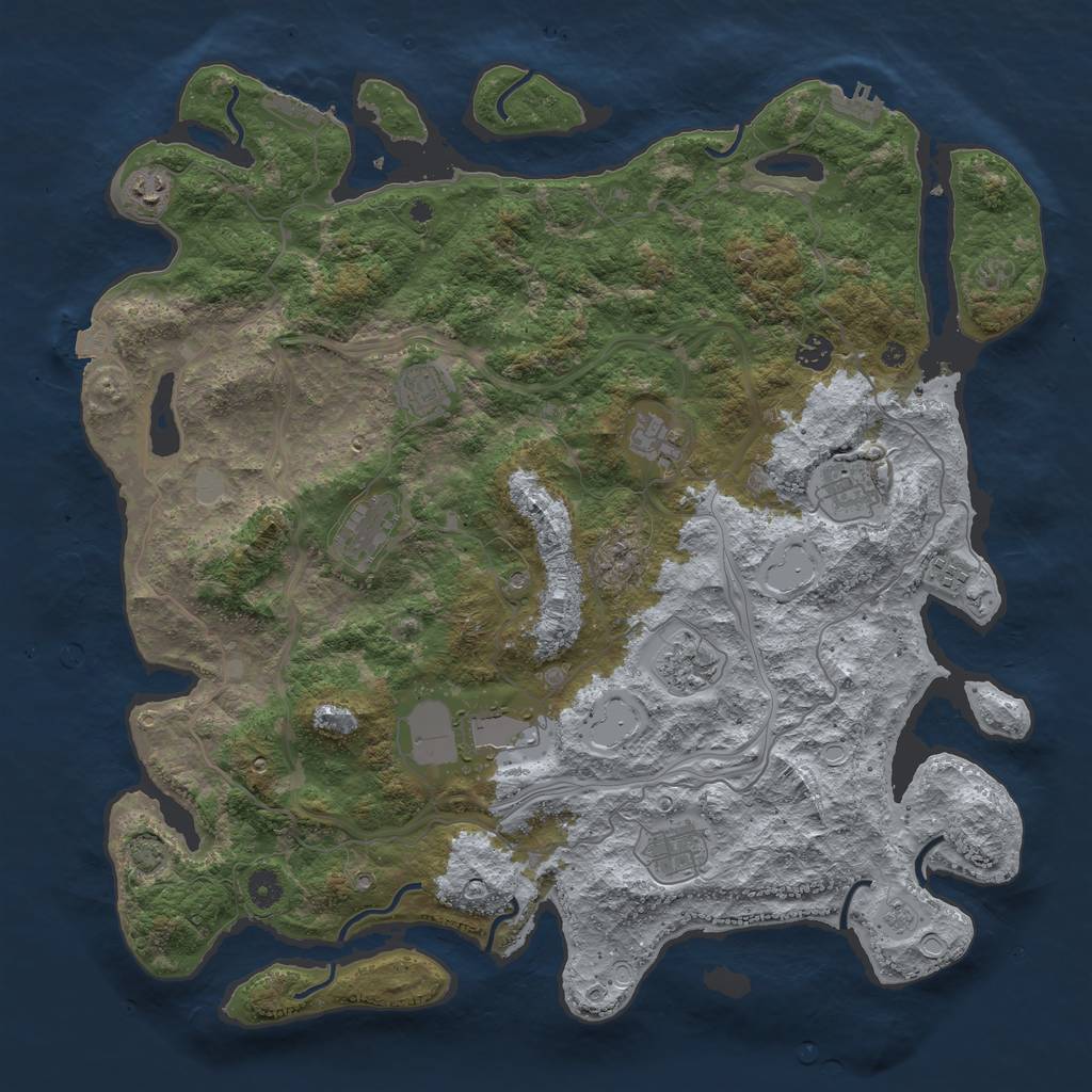 Rust Map: Procedural Map, Size: 4500, Seed: 1773728672, 18 Monuments