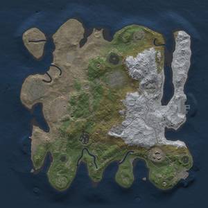 Thumbnail Rust Map: Procedural Map, Size: 3000, Seed: 1877596881, 14 Monuments