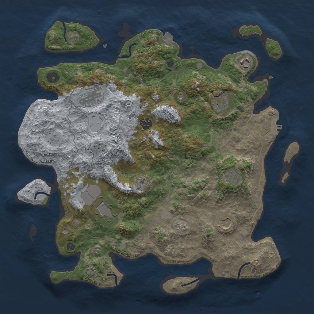 Rust Map: Procedural Map, Size: 4000, Seed: 240307478, 15 Monuments