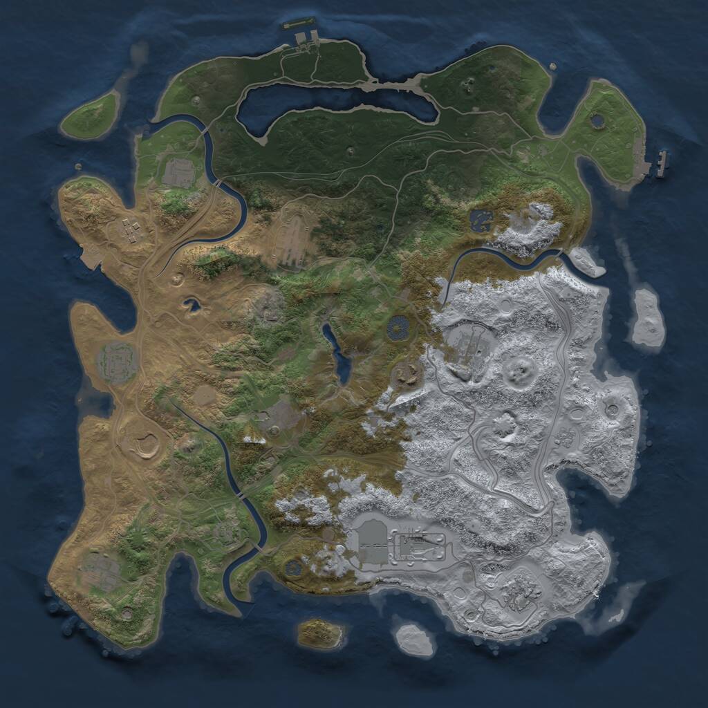 Rust Map: Procedural Map, Size: 4250, Seed: 1817932694, 19 Monuments