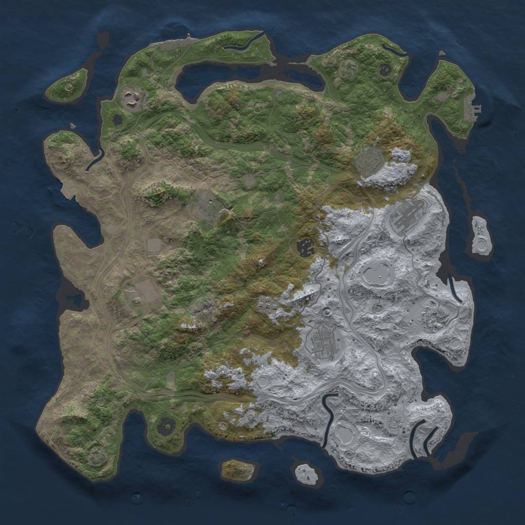Rust Map: Procedural Map, Size: 4250, Seed: 1817932694, 17 Monuments