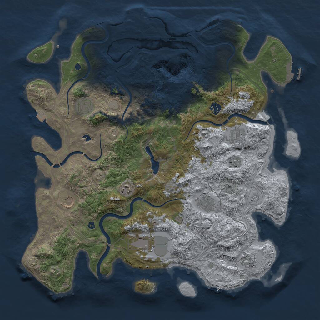 Rust Map: Procedural Map, Size: 4250, Seed: 1817932694, 15 Monuments