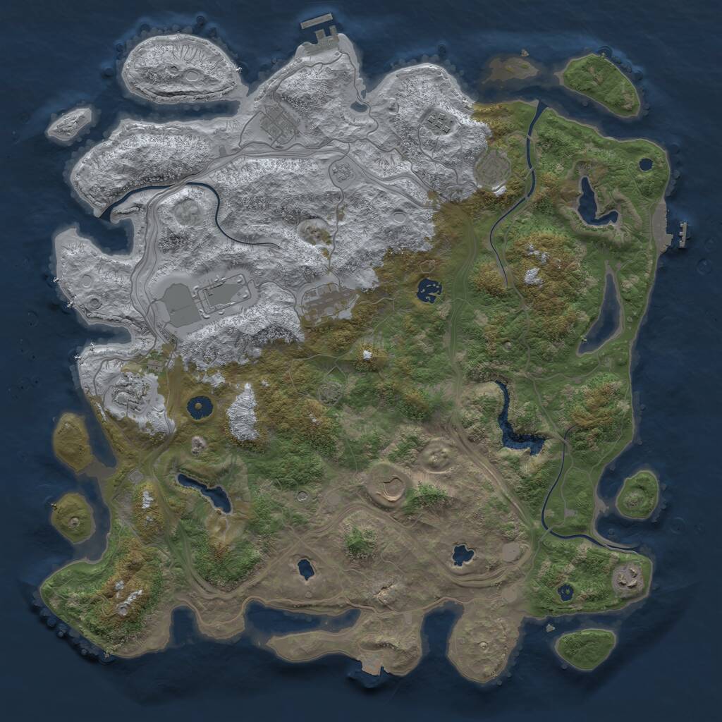 Rust Map: Procedural Map, Size: 4500, Seed: 245429, 15 Monuments