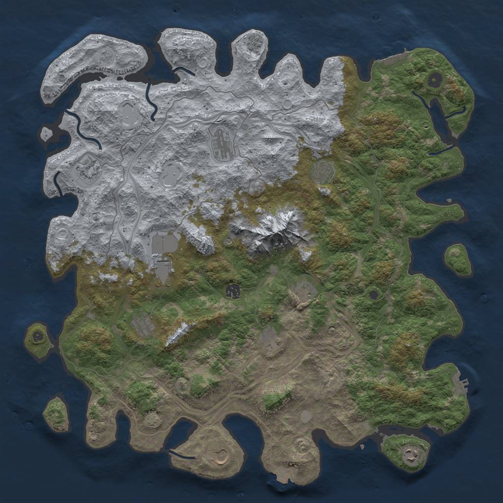 Rust Map: Procedural Map, Size: 5000, Seed: 237019, 19 Monuments