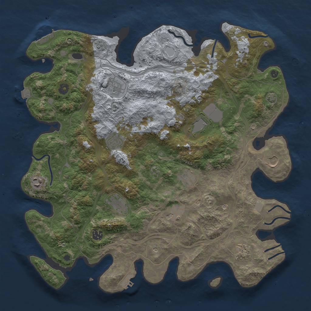 Rust Map: Procedural Map, Size: 4250, Seed: 65065225, 19 Monuments