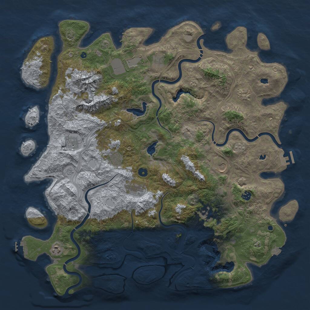 Rust Map: Procedural Map, Size: 5000, Seed: 959845880, 17 Monuments