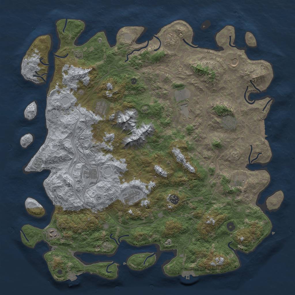 Rust Map: Procedural Map, Size: 5000, Seed: 959845880, 19 Monuments